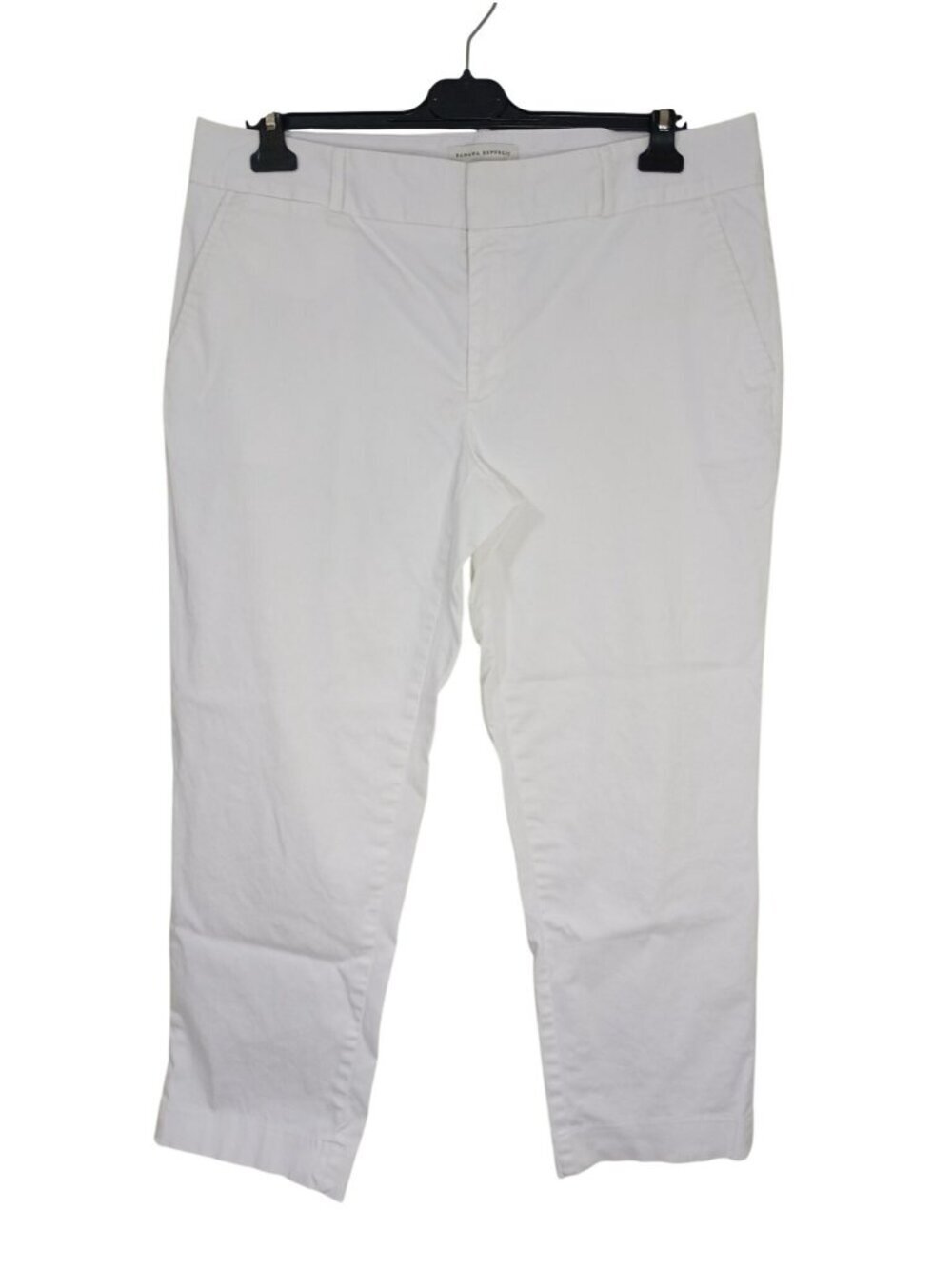 Banana Republic Womens White Stretch Cotton Blend Cropped Pants Size 12